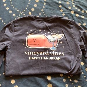 Vineyard Vines Boys Long Sleeve Hanukkah Tee